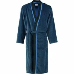 Am billigsten 💯 Cawö Bekleidung Cawö Bademäntel Kimono 4839 In Blau/schwarz - 19 Günstig Kaufen 🔥