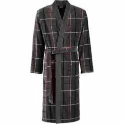 Rabatt 🎁 Cawö Bekleidung Cawö Bademäntel Kimono Karo 4853 In Anthrazit-rot - 79 Günstig Kaufen ✔️