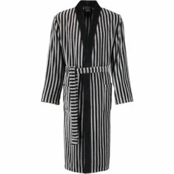 Coupon 🤩 Cawö Bekleidung Cawö Bademäntel Kimono Streifen 3833 In Schwarz-graphit - 97 Günstig Kaufen ✨