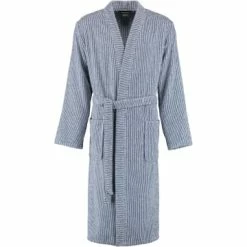 Auslauf 😍 Cawö Bekleidung Cawö Bademäntel Kimono Streifen 3834 In Navy-weiß - 16 Günstig Kaufen 👍