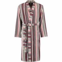 Brandneu 🎁 Cawö Bekleidung Cawö Bademäntel Kimono Streifen 4852 In Graphit-rot - 77 Günstig Kaufen ⌛