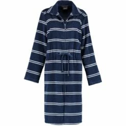 Aktion 😀 Cawö Wäsche Cawö Bademäntel Kurzmantel Mit Reißverschluss Maritim 1238 In Navy - 16 Günstig Kaufen 👍