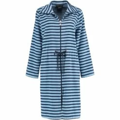 Am billigsten 🔥 Cawö Wäsche Cawö Bademäntel Kurzmantel Mit Reißverschluss Streifen 3340 In Blau - 11 Günstig Kaufen 👍