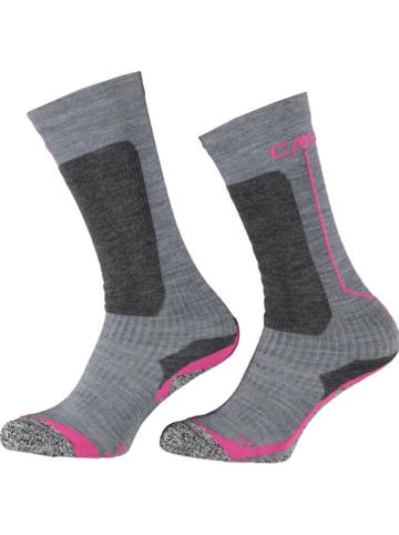 Auslauf ✔️ Sportwäsche CMP Ski-/ Snowboardsocken In Grau/ Pink Günstig Kaufen 😍